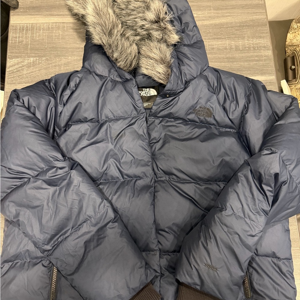 THE NORTH FACE DEALIO DOWN CROP JACKET WOMEN'S  NAVY BLUE